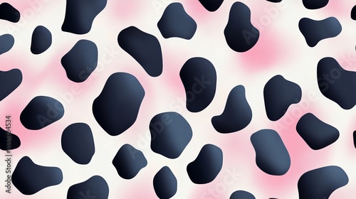 Beautiful Cow Print Pattern Featuring Black and White Spots Creating a Unique and Eye Catching Design