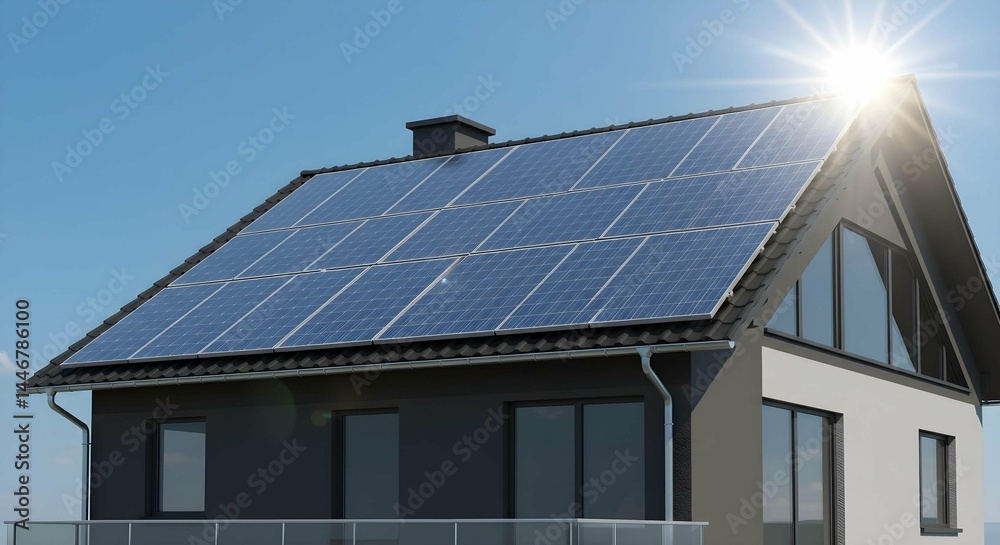 Fototapeta premium solar panels on roof
