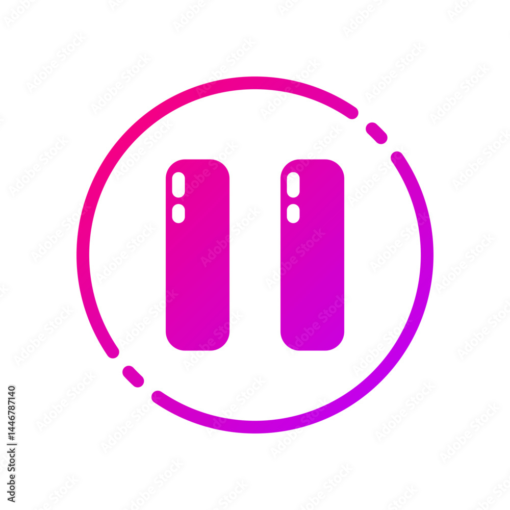 Design Illustration graphic of pause button icon with gradient style. Suitable for UI, mobile design, web design, etc. Design Illustration graphic of pause button icon with gradient style. Suitable for UI, mobile design, web design, etc.