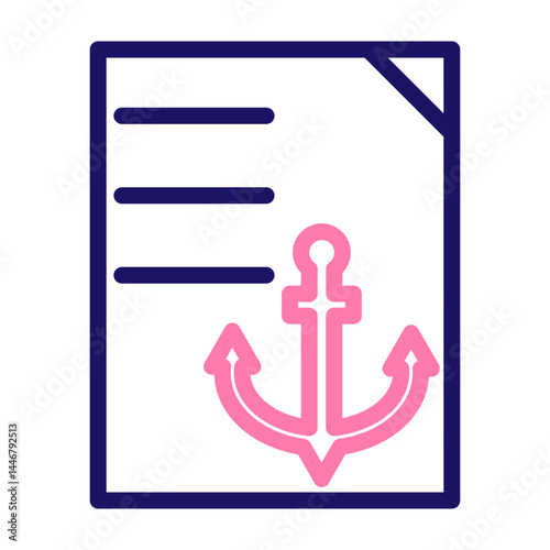 Anchor Text Vector Line Two Colors Icon Design