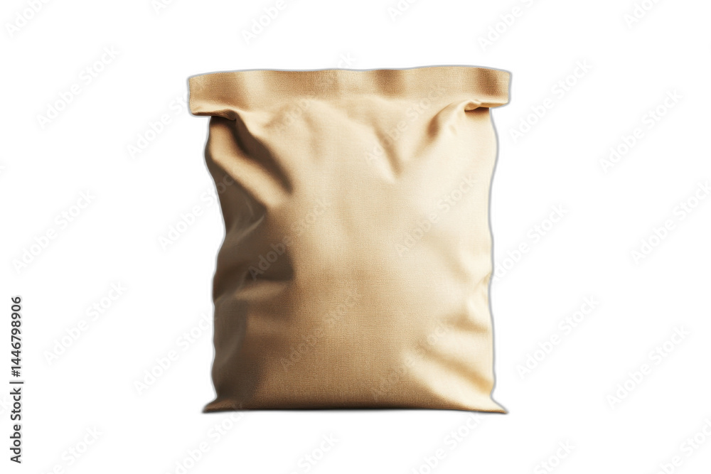 Obraz premium Brown paper bag with handles, slightly crinkled, on white background isolated on transparent background.
