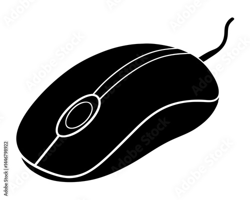 Computer mouse silhouette vector illustration