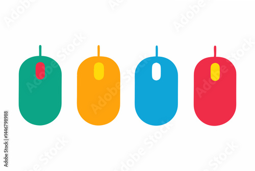 set of Computer mouse icon silhouette vector illustration