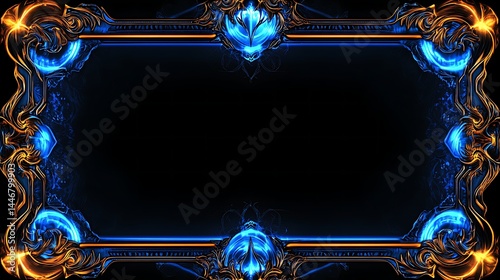 Ornate Frame, Empty Black Background