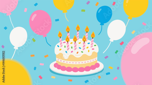 Birthday cake vector pattern