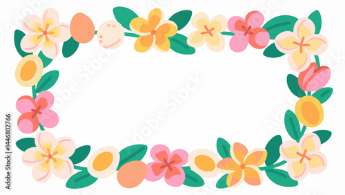 frangipani pattern, flower vector pattern surrounds the border.