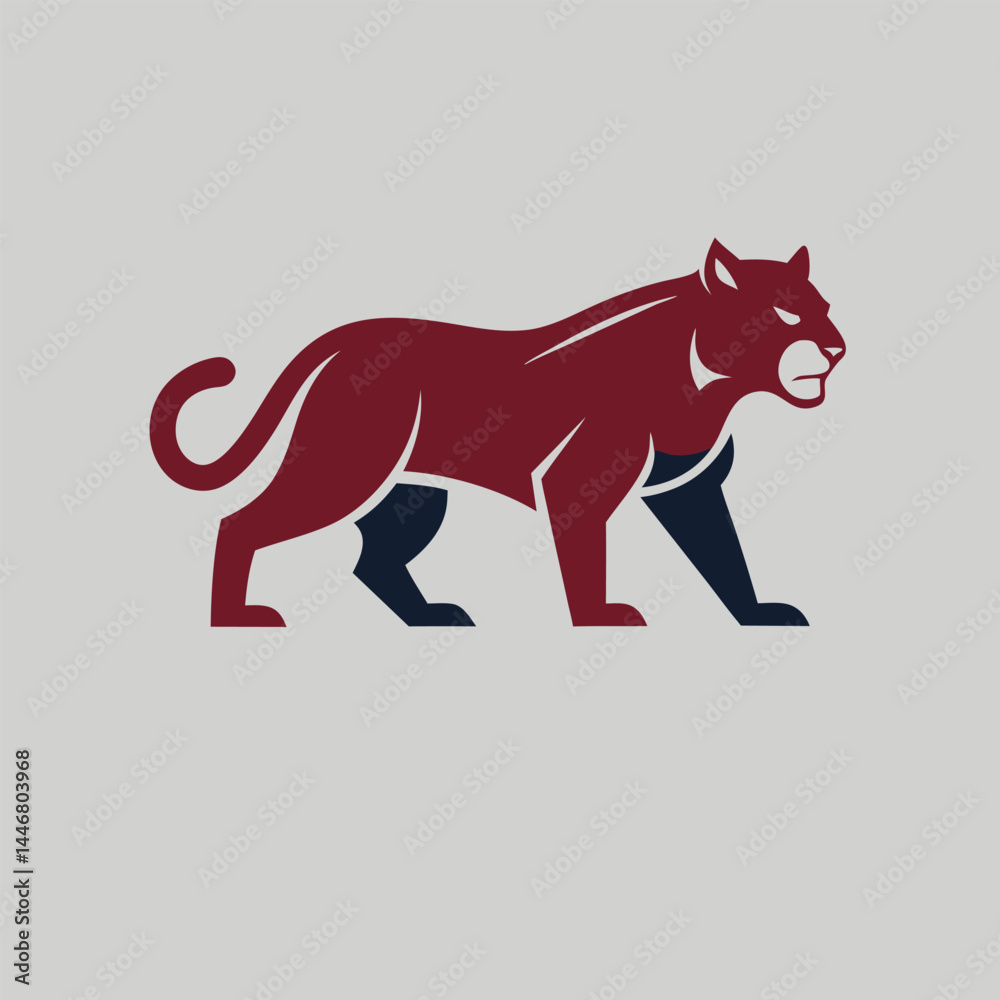 Fototapeta premium Minimalist-cougar-text-cougar-branding-logo-design. 