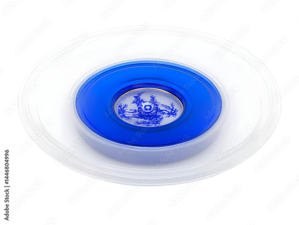 Blue And White Decorative Plate Isolated Background Illustration Blue And White Decorative Plate Isolated Background Illustration