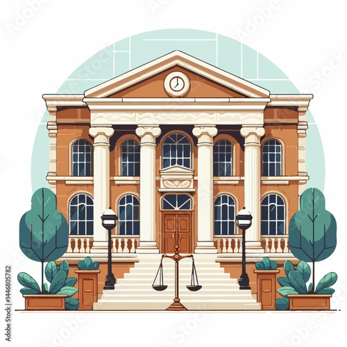 court place vector illustration