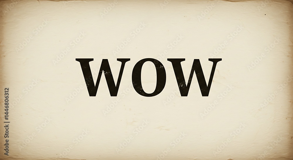 Fototapeta premium Wow Expression on Textured Beige Background