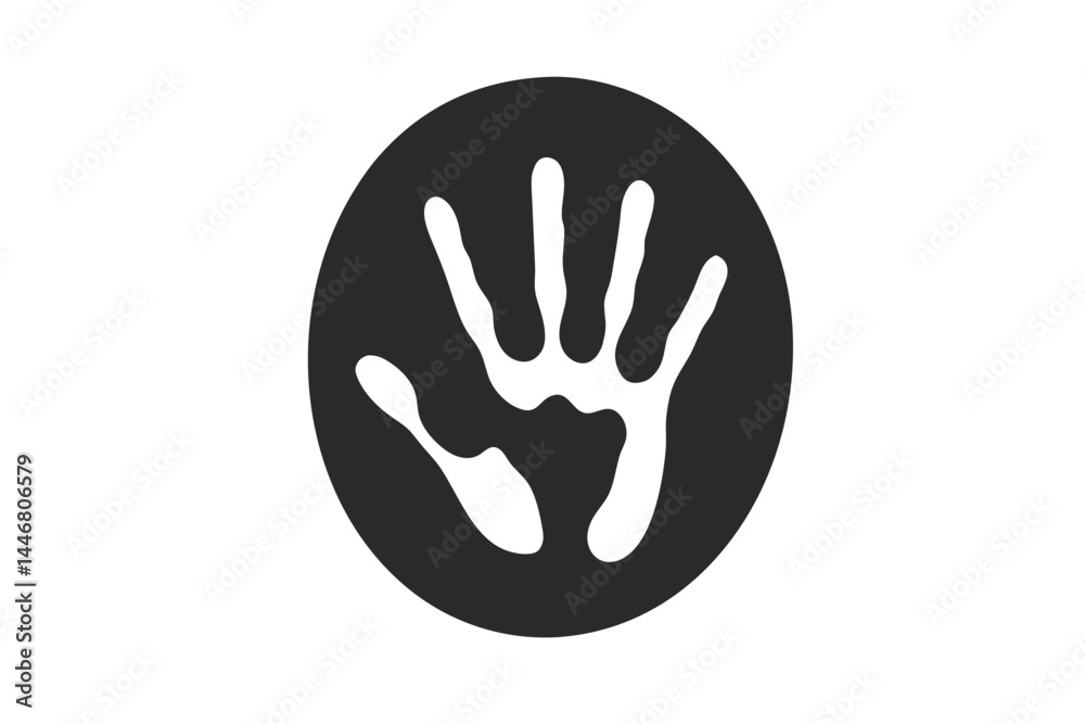 Human handprint silhouette vector illustration Human handprint silhouette vector illustration