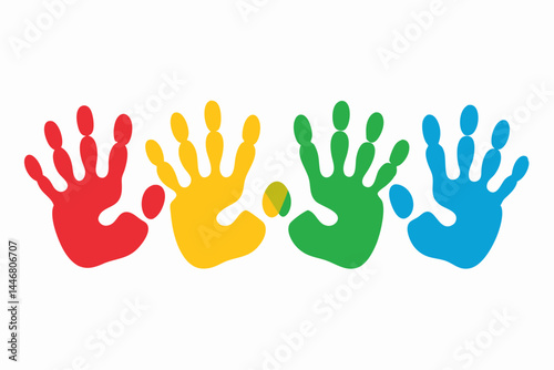 set of Human handprint silhouette vector illustration