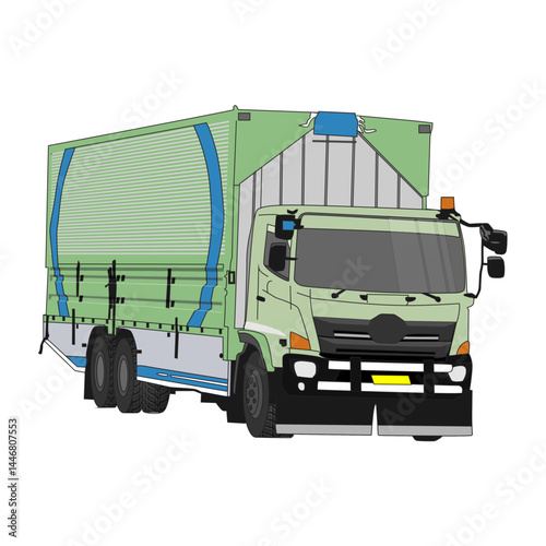 Green Cargo Truck Illustration