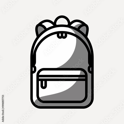 Stylish Backpack Vector Icon: School Bag, Travel Pack, Modern Design,  Outline Illustration