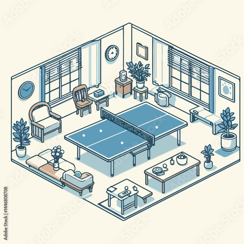 table tennis court vector illustration