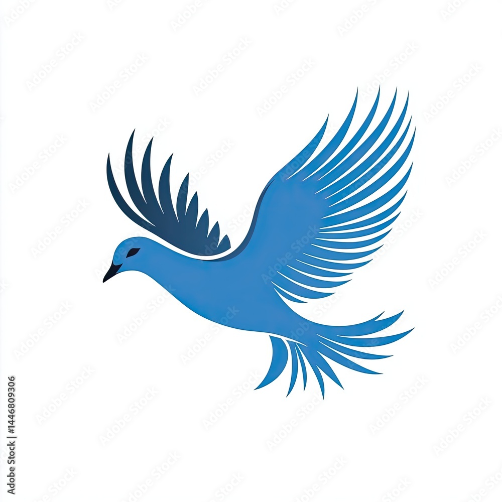 Fototapeta premium Blue Bird in Flight: Vector Illustration