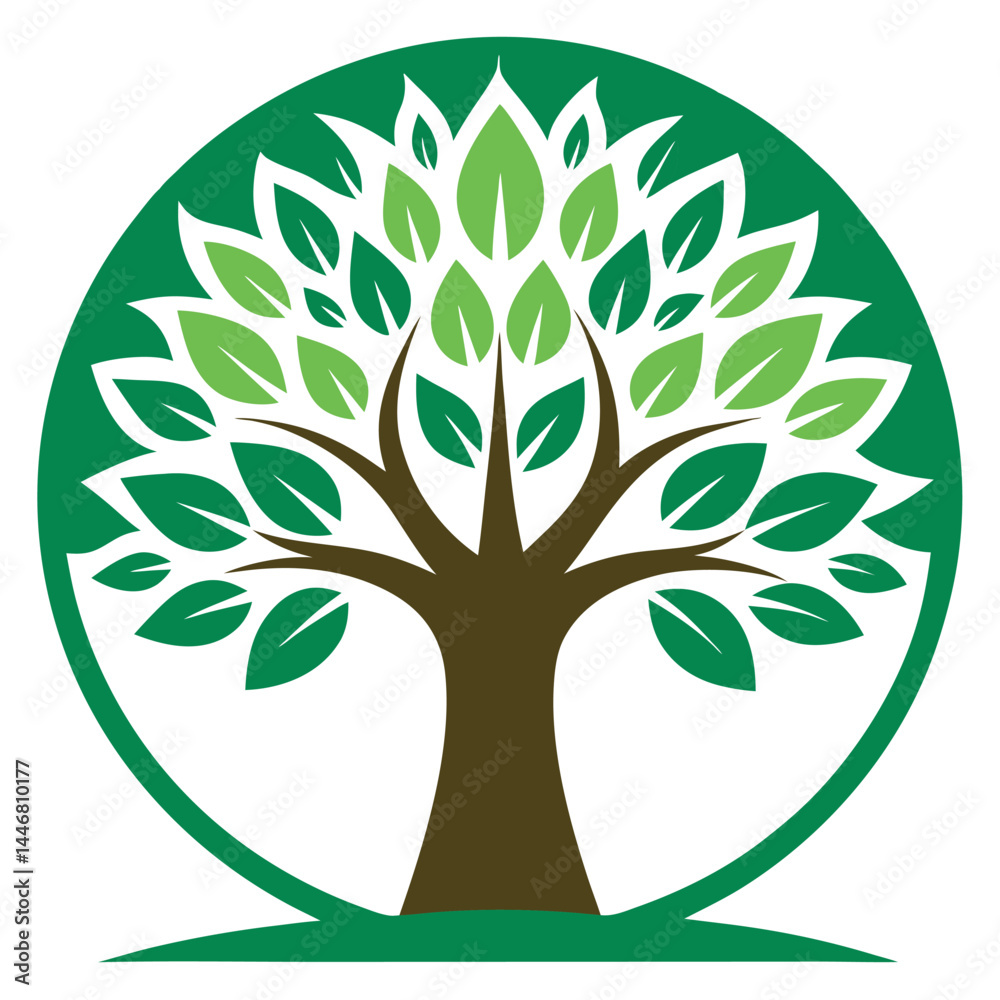 Obraz premium Minimalistic-logo-tree. 