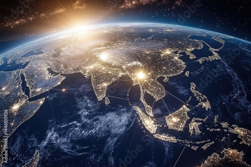 Earth at night, Asia's lights