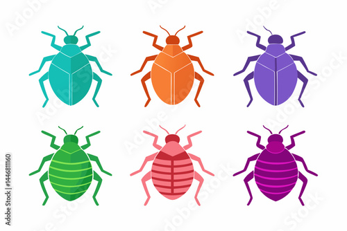 set of Bedbug silhouette vector illustration