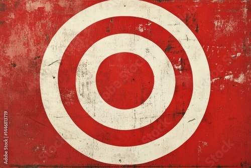 Vintage target on weathered metal