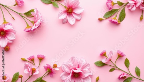 Delicate pink floral pattern on a soft pink background , feminine, cherry blossom