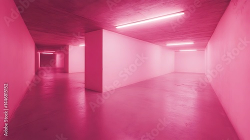 Pink Neon Corridor, Interior Design