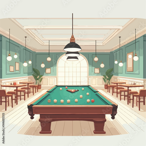 billiard court vector illustration