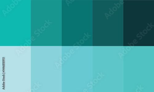 A cool-toned color palette featuring gradients of teal and turquoise arranged in a grid. Ideal for design inspiration, branding, or modern digital backgrounds.