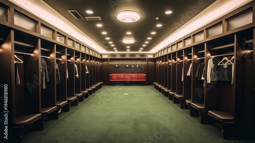 Modern Lockers in a Luxury Team Locker Room