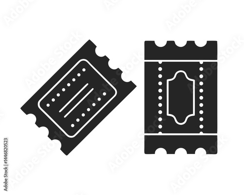 Ticket silhouette vector illustration