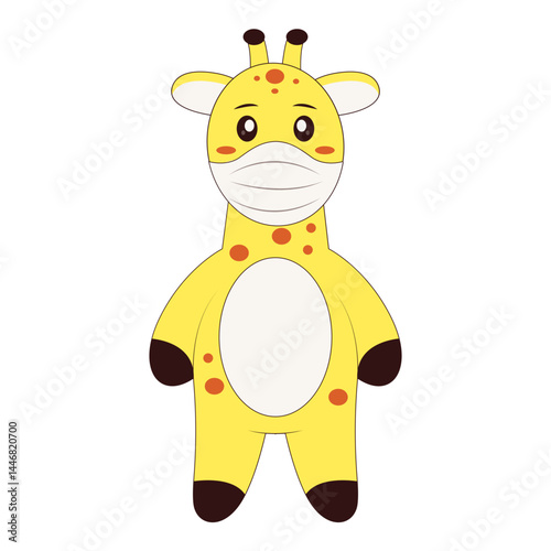 Cute Giraffe Character. Flat Cartoon Vector Illustration.