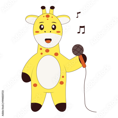 Cute Giraffe Character. Flat Cartoon Vector Illustration.