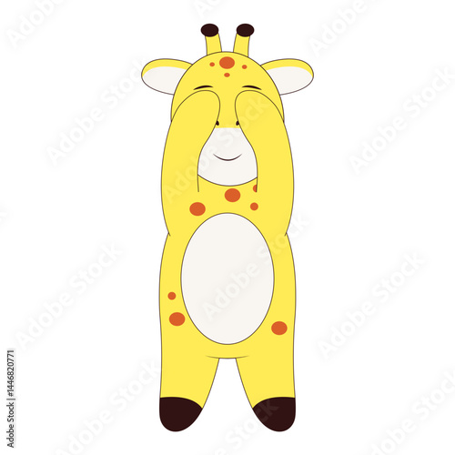 Cute Giraffe Character. Flat Cartoon Vector Illustration.