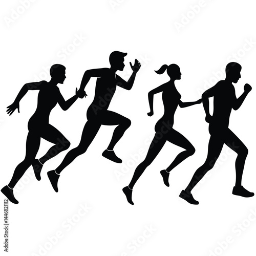 Vector-on-running-silhouette-collection 