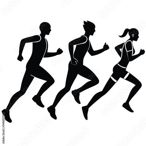 Vector-on-running-silhouette-collection 