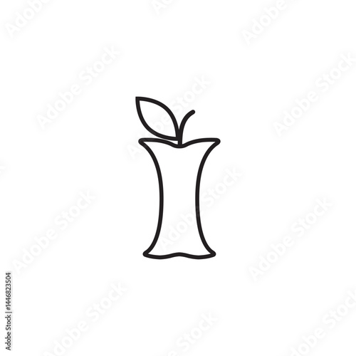 apple core compost line icon, vector illustration