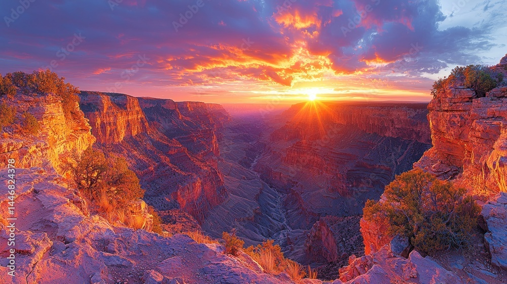 Fototapeta premium Grand Canyon Sunrise Panorama