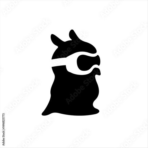 illustration of an owl silhouette used VR google, technology and game logo, t-shirt design, wall art, sticker