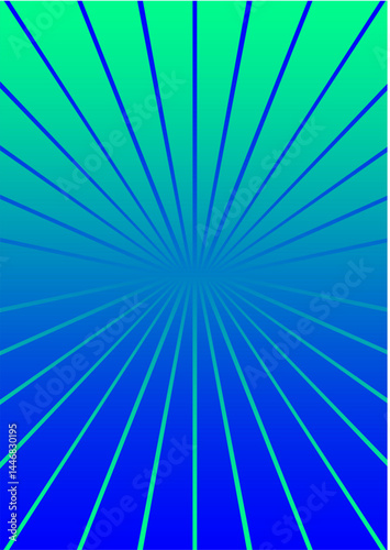 Abstract Blue and Green Radiating Line Pattern Gradient Art