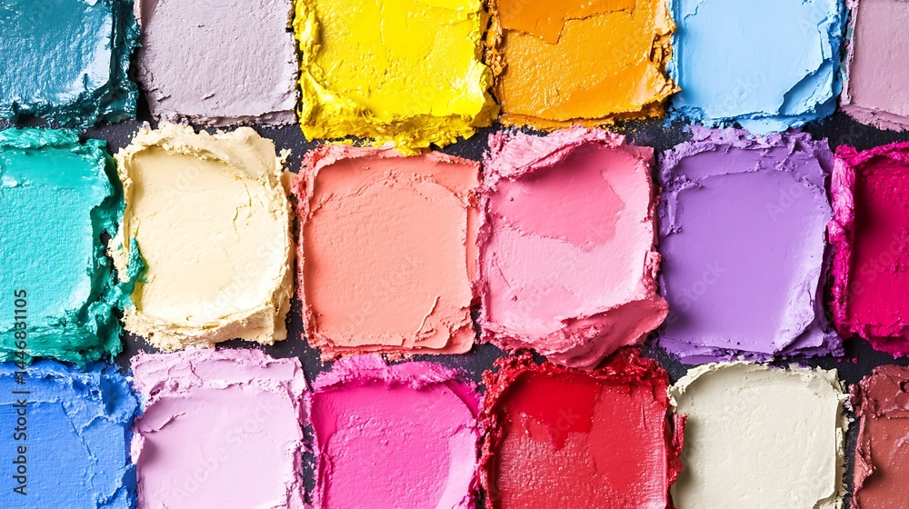 Colorful makeup palette display Colorful makeup palette display