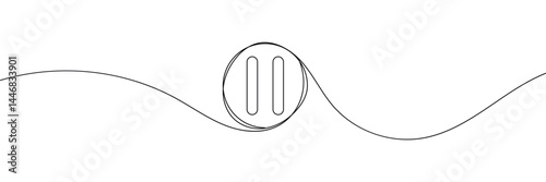Pause icon in continuous line drawing style. Line art of pause button. Vector illustration. Abstract background . Vector Illustration  . EPS 10 .