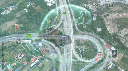 Transportation and technology concept. Intelligent Transport Systems. Mobility as a service. High quality 4k footage