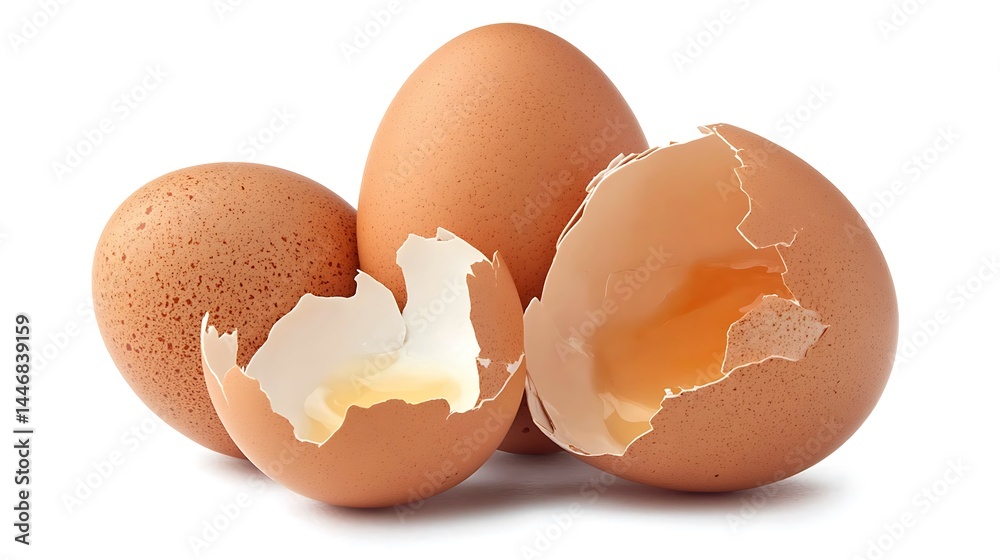 Eggshells on white background. Eggshells on white background.