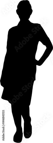 silhouette of a female assistant housemaid