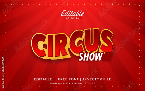 bold font for circus show editable text effect. colorful poster