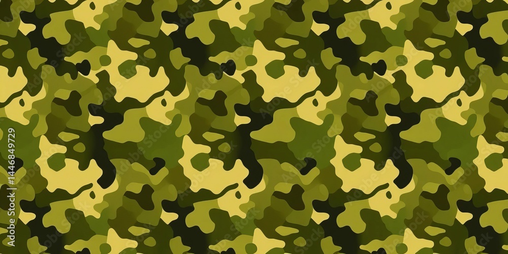 Naklejka premium Modern geometric abstract camouflage seamless pattern Military-inspired design ideal for textiles, apparel, and print , illustration, poster
