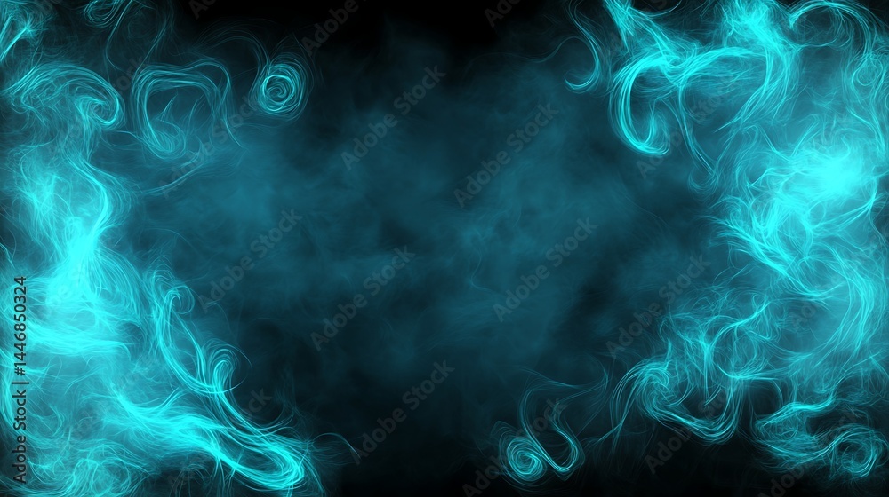 Obraz premium Teal Smoke Abstract Background