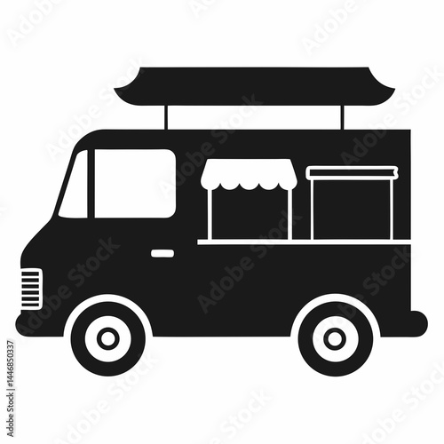 Food Truck icon silhouette vector illustration