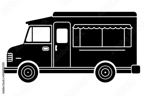 Food Truck silhouette vector illustration