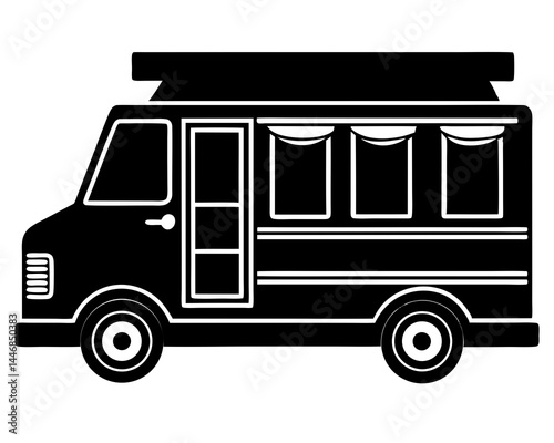 Food Truck silhouette vector illustration